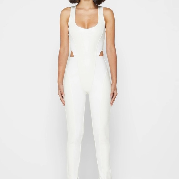 Maniere de Voir Vegan Leather Jumpsuit - Picture 4 of 11